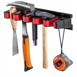 Supporti Ganci per Attrezzi da Garage Officina | 9,8x31x7 cm | Portata 7 Kg | Nero | in Plastica